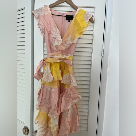 Cynthia Rowley Jet Set Floral Print dress with box Sz 2 in sunset - Picture 6 of 7